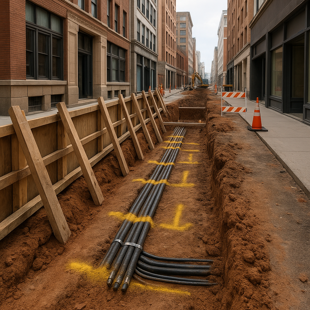 Exposure of gas and telecom lines